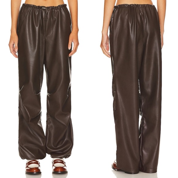 AFRM | Pants & Jumpsuits | Nwt Afrm Frankie Brown Leather Parachute ...